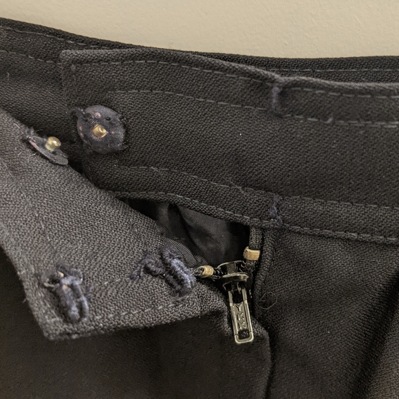 VINTAGE 100% wool navy blue midi skirt suit blazer set, sz 8 (fits S) - Picture 8 of 9